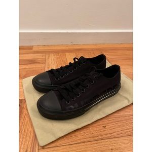 Burberry Men’s Converse-style Cotton Gabardine Logo Sneaker, black, sz 40 (US 7)